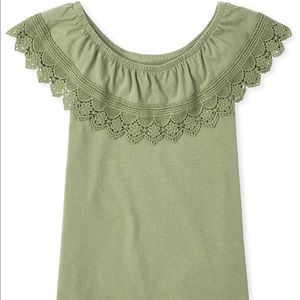 The Children's Place Girls' Crochet Ruffle Top